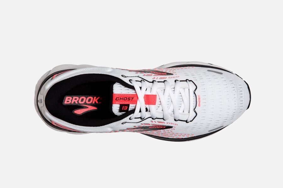 Brooks Running Shoes - Ghost 13 Road Womens - White/Pink/Black - KJQ-420185